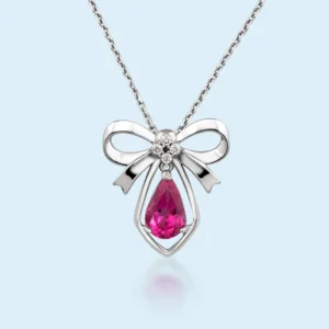 The Rosé Ribbon - Pink Tourmaline & Diamond Pendant