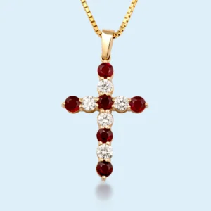 Golden Devotion - Ruby & Diamond Pendant