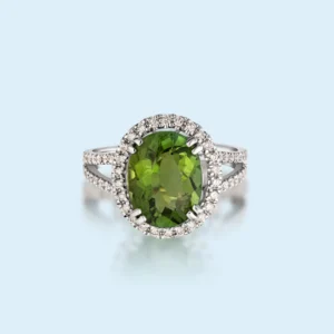 3.60 Carats Green Tourmaline & 0.60 Carats Diamond Masterpiece