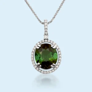 Forest Éclat - Green Tourmaline & Diamond Pendant