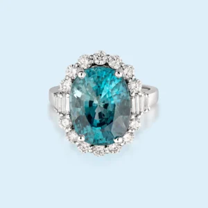 Borealis Blue - Blue Zircon & Diamond Masterpiece