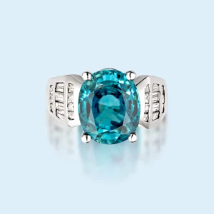 The Blue Meridian - Blue Zircon & Diamond Masterpiece