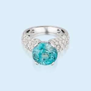 Aqua Crest - Blue Zircon & Diamond Masterpiece