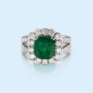 Vivid Green Natural Emerald & Diamond Masterpiece (Certified)