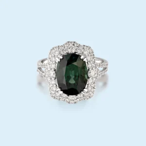 The Peacock Throne - Natural Blue-Green Sapphire & Diamond Masterpiece (GIA Certified)