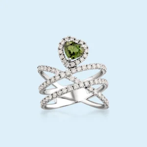 0.75 Carats Green Sapphire & 1.32 Diamond Masterpiece