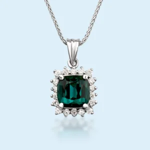 5.72 Carats Lagoon Blue Tourmaline & 0.82 Carats Diamond Masterpiece