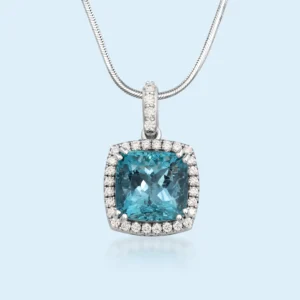 Sea of Radiance - Santa Maria Aquamarine & Diamond Pendant