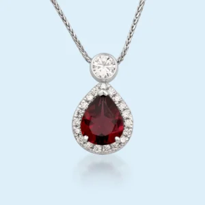 The Wineberry Drop - Tourmaline & Diamond Pendant