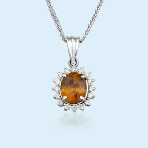 Golden Halo - Yellow Spinel & Diamond Pendant
