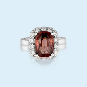 The Sienna Rose - Red Zircon & Diamond Masterpiece